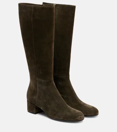 Gianvito Rossi Joelle 45 Suede Knee-high Boots In Brown