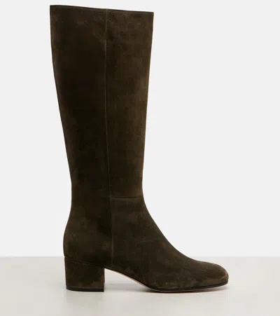 Gianvito Rossi Joelle 45 Suede Knee-high Boots In Brown