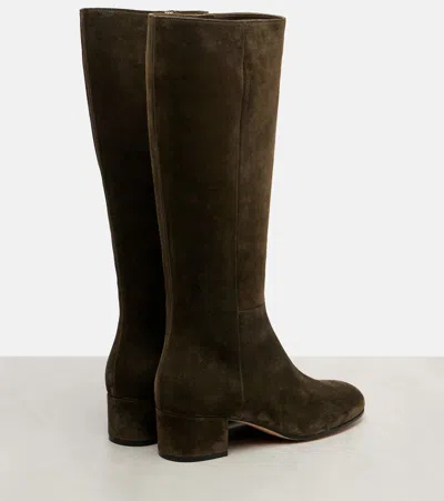 Gianvito Rossi Joelle 45 Suede Knee-high Boots In Brown