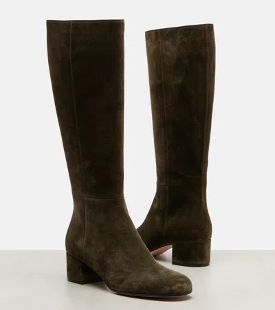 Gianvito Rossi Joelle 45 Suede Knee-high Boots In Brown