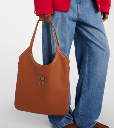Miu Miu Ivy Medium Leather Tote Bag