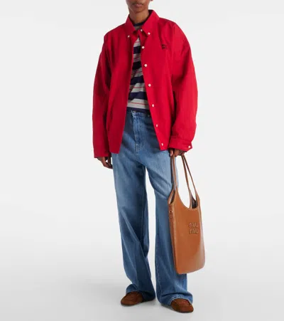 Miu Miu Ivy Medium Leather Tote Bag