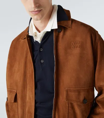 Miu Miu Embossed Suede Blouson