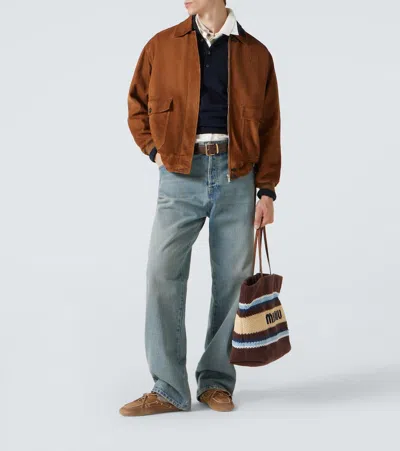 Miu Miu Embossed Suede Blouson