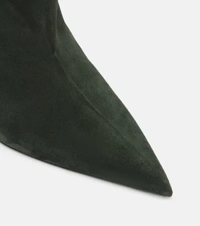 Attico Cheope 105 Suede Knee-high Boots In Green