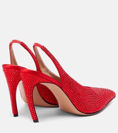 Attico 95mm Viper Crystal-embellished Slingback Pumps