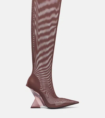 Attico Cheopissima 105 Mesh Over-the-knee Boots
