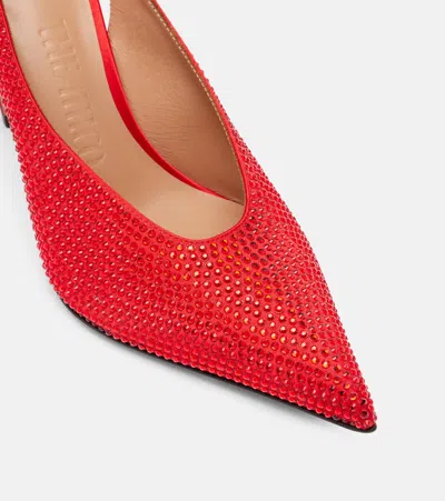 Attico 95mm Viper Crystal-embellished Slingback Pumps