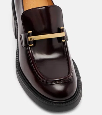 Tod's 60 Leather Loafer Pumps In Black