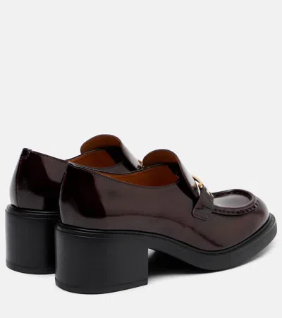 Tod's 60 Leather Loafer Pumps In Black