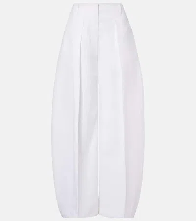 Jacquemus High-waist Wide-leg Trousers In White