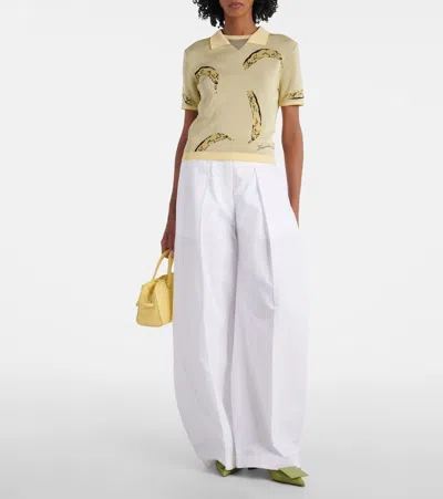 Jacquemus High-waist Wide-leg Trousers In White