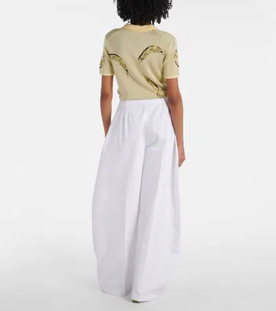 Jacquemus High-waist Wide-leg Trousers In White