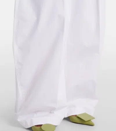 Jacquemus High-waist Wide-leg Trousers In White