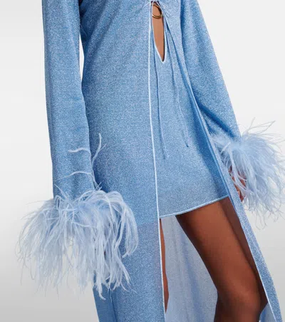 Oseree Oséree Lumière Plumage Feather-trimmed Robe