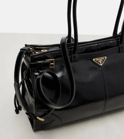 Prada Large Buckle Leather Shoulder Bag