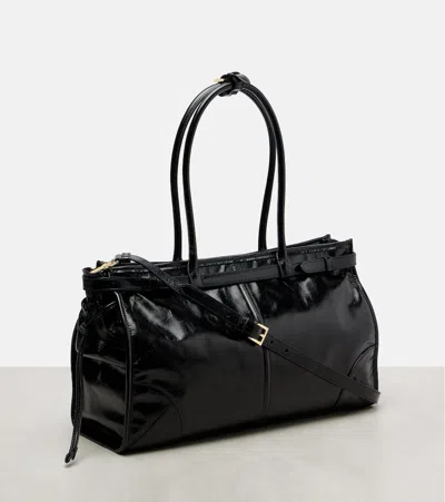 Prada Large Buckle Leather Shoulder Bag
