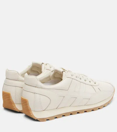 Hogan Embossed-logo Leather Sneakers In Pink