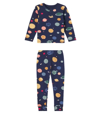 Liewood Wilhelm Printed Cotton-blend Pajamas In Blue