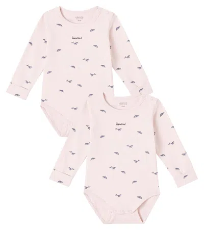 Liewood Baby Set Of 2 Cotton-blend Bodysuits In Pink