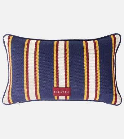 Gucci Logo Striped Cotton Cushion