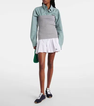Miu Miu Sneakers Plume In Pelle Scamosciata Blu Navy Donna In Blue