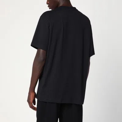 Y-3 Adidas Back Print Short Sleeved Cotton T-shirt Clothing In Black