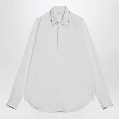 Alexander Mcqueen Alexander Mc Queen White Cotton Shirt With Studs In White