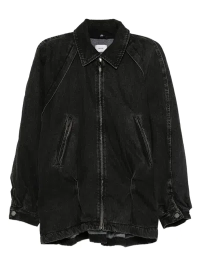 Haikure Zip-front Denim Jacket In Black