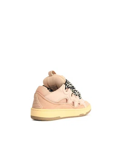 Lanvin Curb Sneakers With Padded Tongue And Rubber Sole In Pink