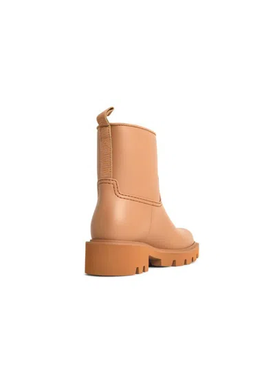 Moncler 'kickstream' Light Brown Pvc Rain Boots