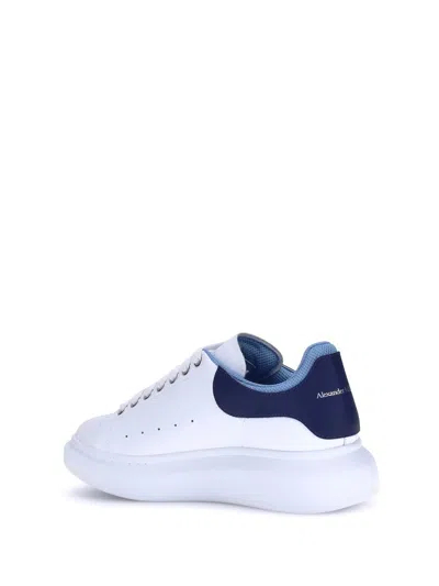 Alexander Mcqueen Leather Platform Sneakers Perforated Detailing In White