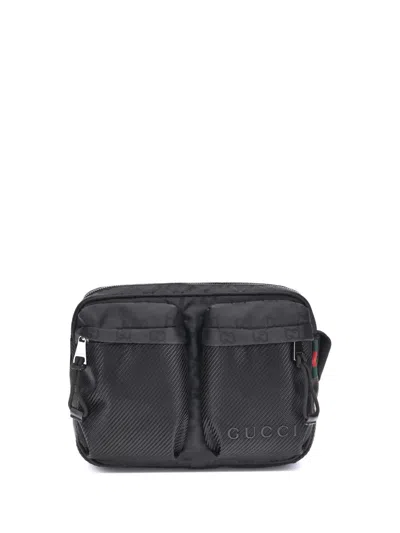 Gucci Compact Nexus Gg Monogram Messenger Bag In Black