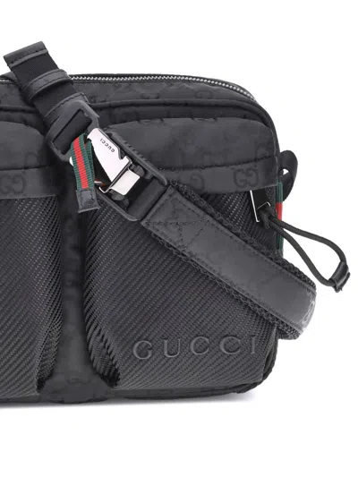 Gucci Compact Nexus Gg Monogram Messenger Bag In Black