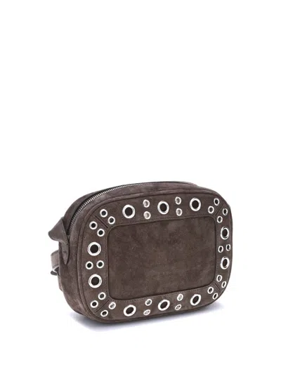 Valentino Garavani Dome-shaped Crossbody Bag With Metallic Eyelets And Adjustable Strap