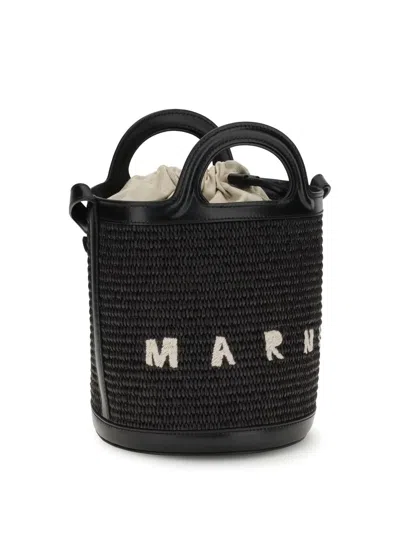 Marni Tropicalia Bucket Bag In Black
