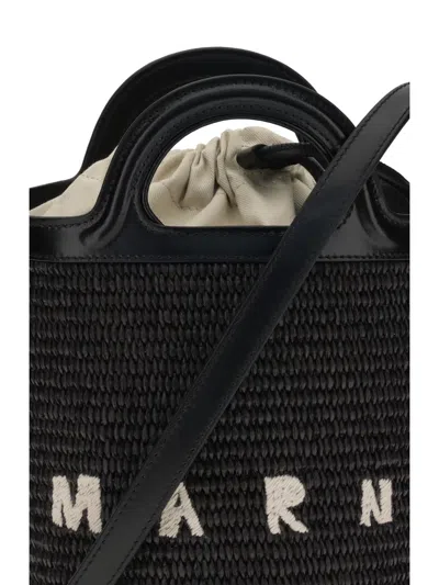 Marni Tropicalia Bucket Bag In Black