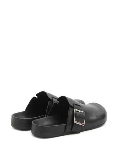 Loewe Ease Buckle Brushed Leather Clogs