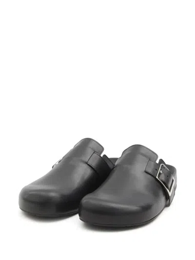 Loewe Ease Buckle Brushed Leather Clogs