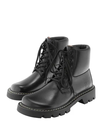 Loewe Sierra Ankle Boots In Vegetable Tanned Calfskin In Black