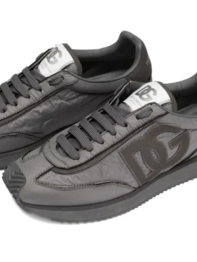 Dolce & Gabbana Cushion Nylon Sneakers Rubber Sole In Gray