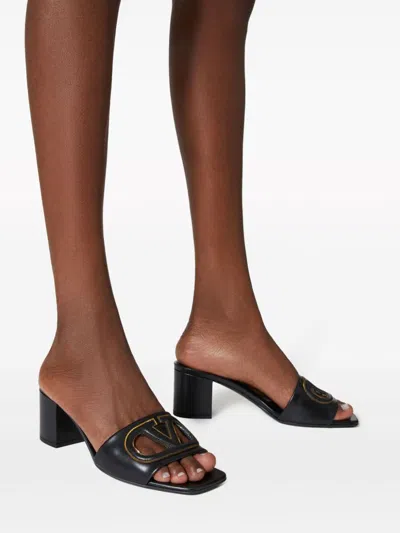 Valentino Garavani Women Vlogo Cut-out Leather Mules