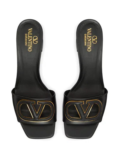 Valentino Garavani Women Vlogo Cut-out Leather Mules