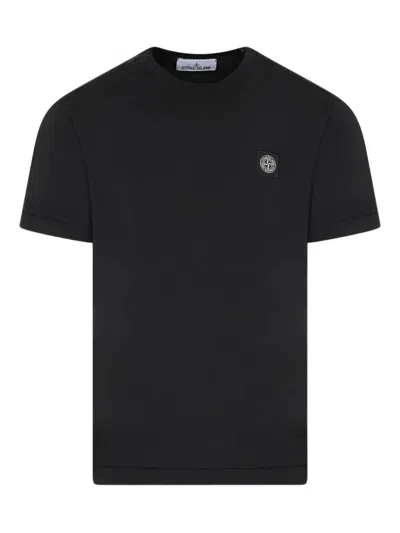 Stone Island Crew Neck Short Sleeves In Black