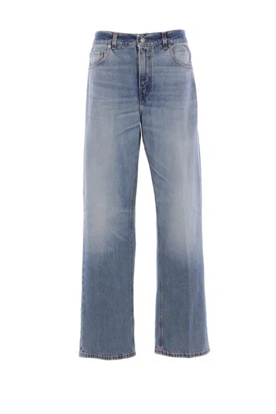 Haikure Blue Cotton Denim Jeans In Blue