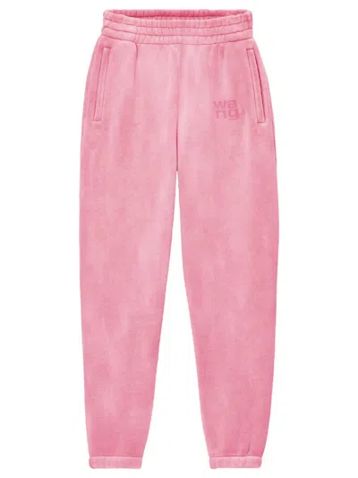 Alexander Wang Logo Sweatpant In Essential Terry Clothing In Pink
