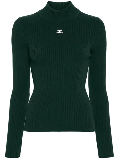 Courrèges Re-edition Rib Knit Mockneck Sweater