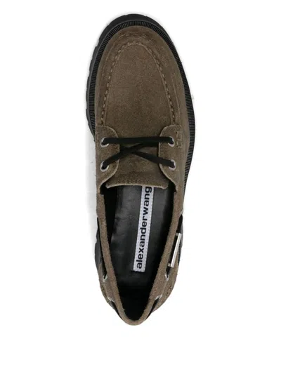 Alexander Wang Carson 50 Waxed Suede Boat Shoes In Brown