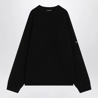 Balenciaga Oversize Double Face Wool Blend Crewneck Sweater