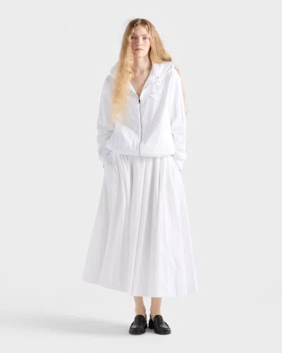 Prada Reversible Jersey Hoodie In Silver